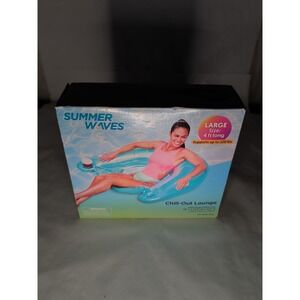 Pool Lounge Float with Drink Holders Summer Wave Chill Out Floating Drink Holder